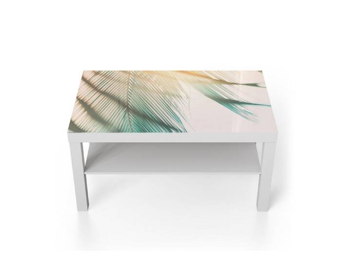 DEQORI Couchtisch 'Sanfte Palmen', Glas Beistelltisch Glastisch modern