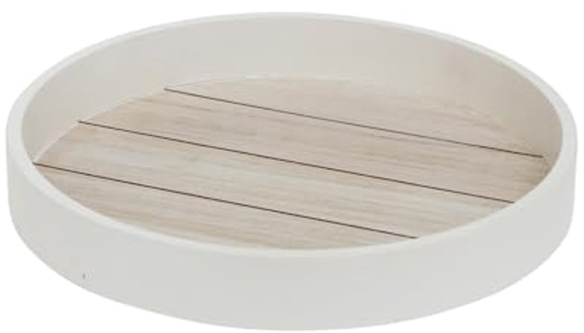 Decoratief dienblad in landelijke stijl - Ø 30 cm - Hout