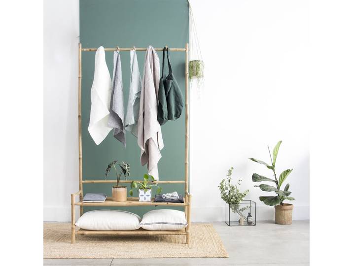 Meuble d'entrée vestiaire porte-manteau en bambou naturel Taman