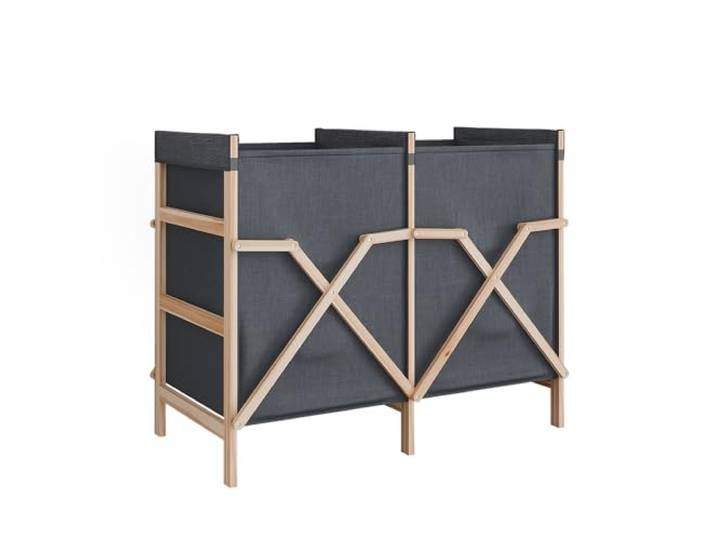 Vicco Badschrank für Wäsche Bruno, Grau, 80 x 64 cm Mit 2 Wäschesäcken · Offene Konstruktion · Leicht zugänglich · Platzsparende Form · Wäsche schnell verstaut