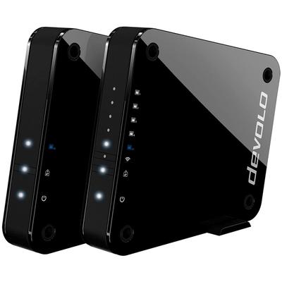 Devolo 9855 GigaGate WLAN Starter Kit Internet Router, 2 Gbit/s Verbindung, 1x Highspeed Gigabit Port, 4x Fast Ethernet Ports, 5GHz-Band, AES