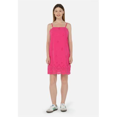 Jerseykleid FRESHLIONS "Ella", Damen, Gr. L, EURO-Größen, pink (fuchsia), 100% Baumwolle, normal, Rundhals, Kleider Jerseykleid, mit atmungsaktiver Eigenschaft
