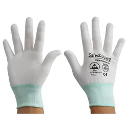 SAFEGUARD ESD-Handschuh, weiß/türkis, ohne Beschichtung, M
