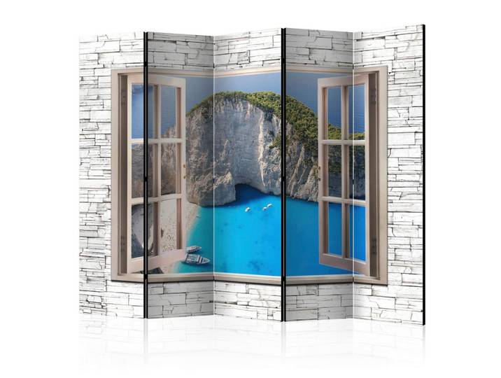 Paravent Azure Paradise II Weiß/Hellblau