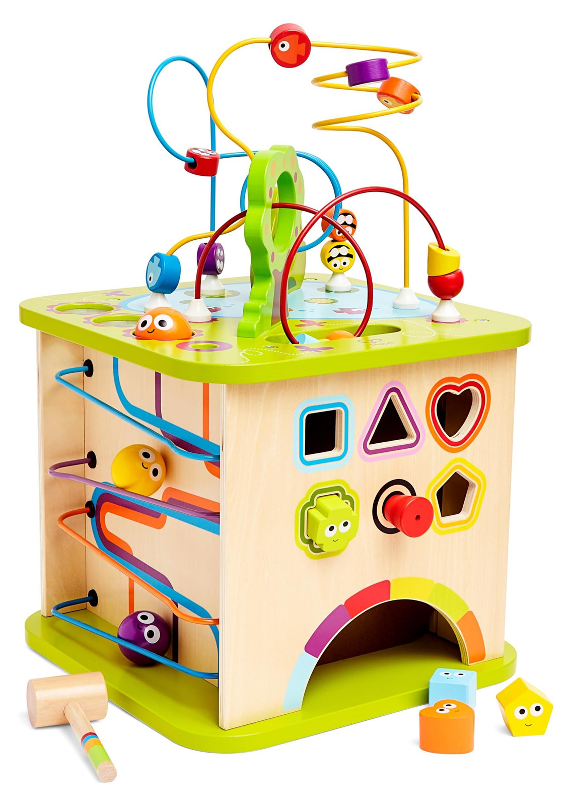 Hape Ontwikkelingskubus Kleine Dierentjes - Houten Multifunctionele Educatieve Speelkubus