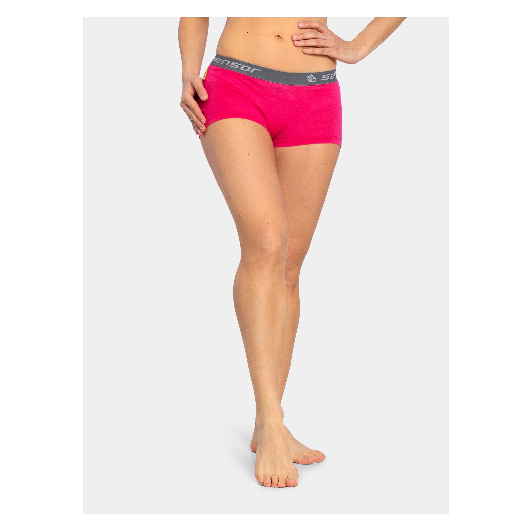 Damen Bokserki Sensor Merino Active Panties Boyshort - magenta (L) (121901)