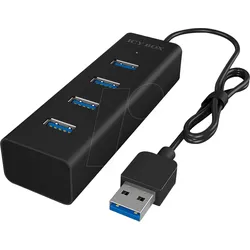 ICY IB-HUB1409U3 - USB 3.0 4-Port Alu Hub, schwarz