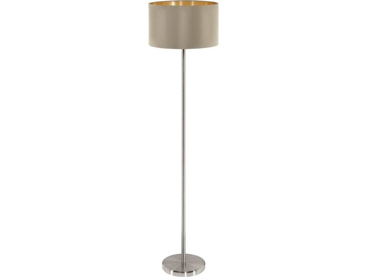 Lampadaire Maserlo 151cm avec abat-jour en tissu taupe\, or