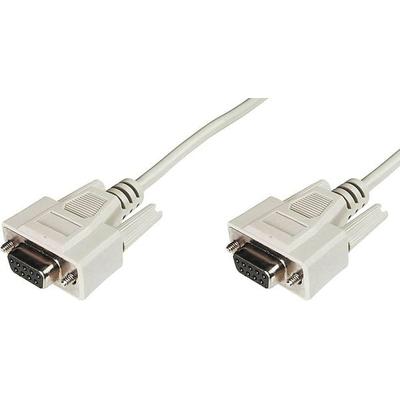 Digitus Seriell Anschlusskabel [1x D-SUB-Buchse 9pol. - 1x D-SUB-Buchse 9pol.] 2.00m Beige