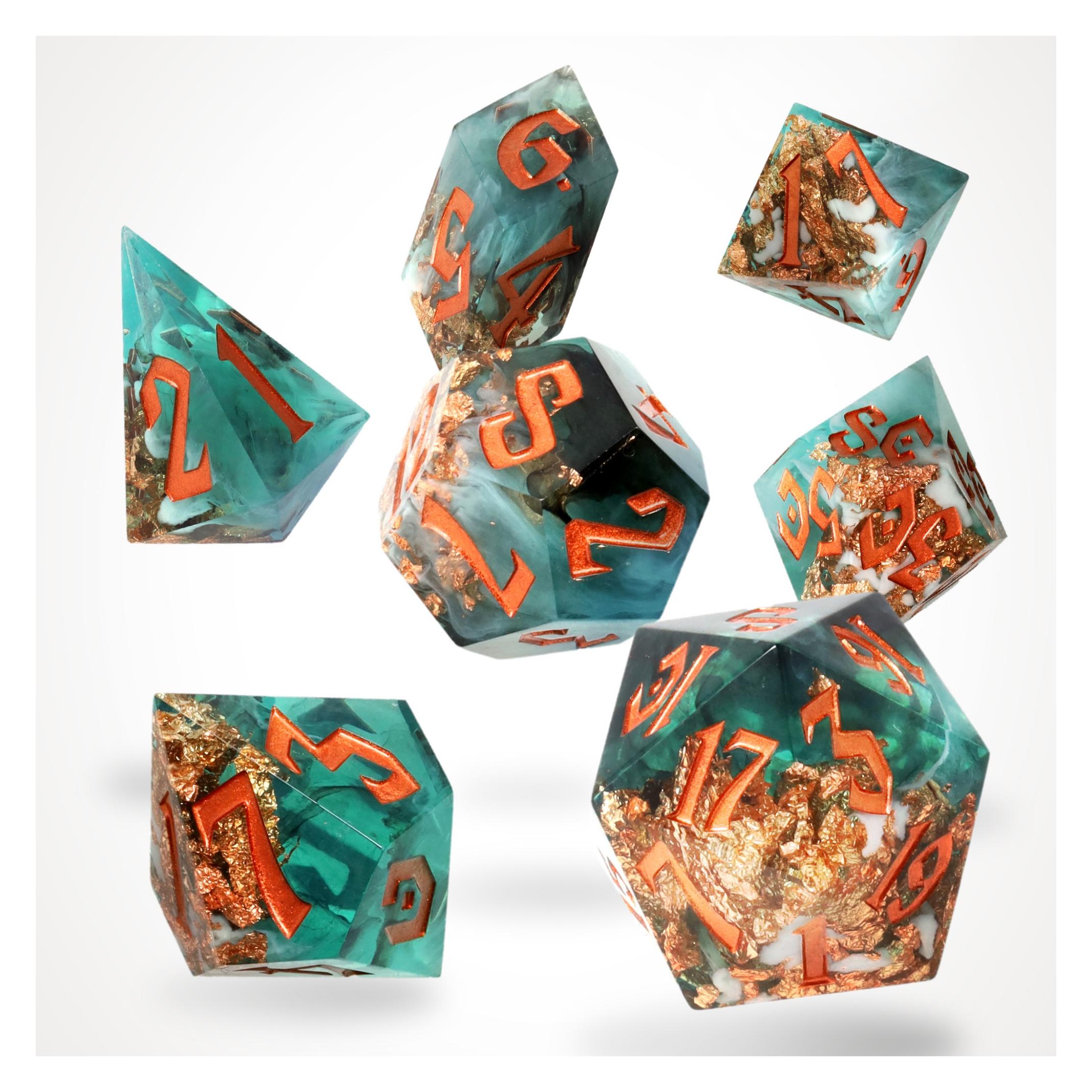 Glass Staff Oceanic Oracle Sharp Edge Resin RPG Dice Set (69425574)