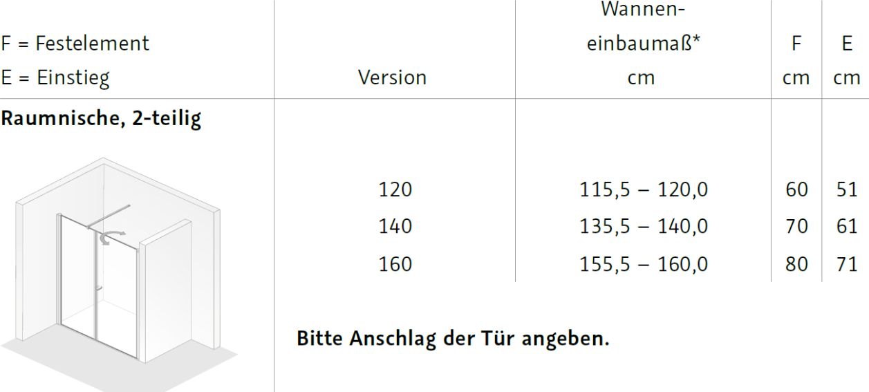HSK Duschkabinenbau KG HSK Exklusiv 2.0 Raumnische 2-teilig 48141xx