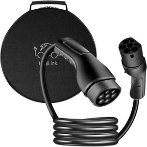 LogiLink Elektroauto-Ladekabel Mode 3, IP65, 10 m, Typ 2 zu Typ 2, 3-phasig, 32 A, 22 kW