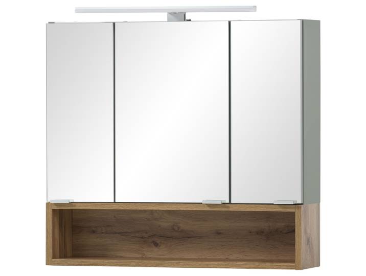 Spiegelschrank Mariette eiche landhaus Holzwerkstoff B 66.6 T 16 cm - Spiegelschrank