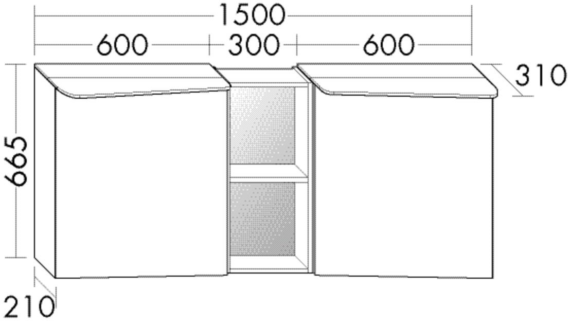 Burgbad Spiegelschrank Badu 665x1500x310 Eiche Dekor Urban, SFUE150F5297 SFUE150F5297