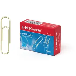 100 Büroklammern 33mm messing Gold extra stark Metall rostfrei kratzfrei vermessingt Briefklammern Papierklammern Klammern Paper Clips Metallklammern