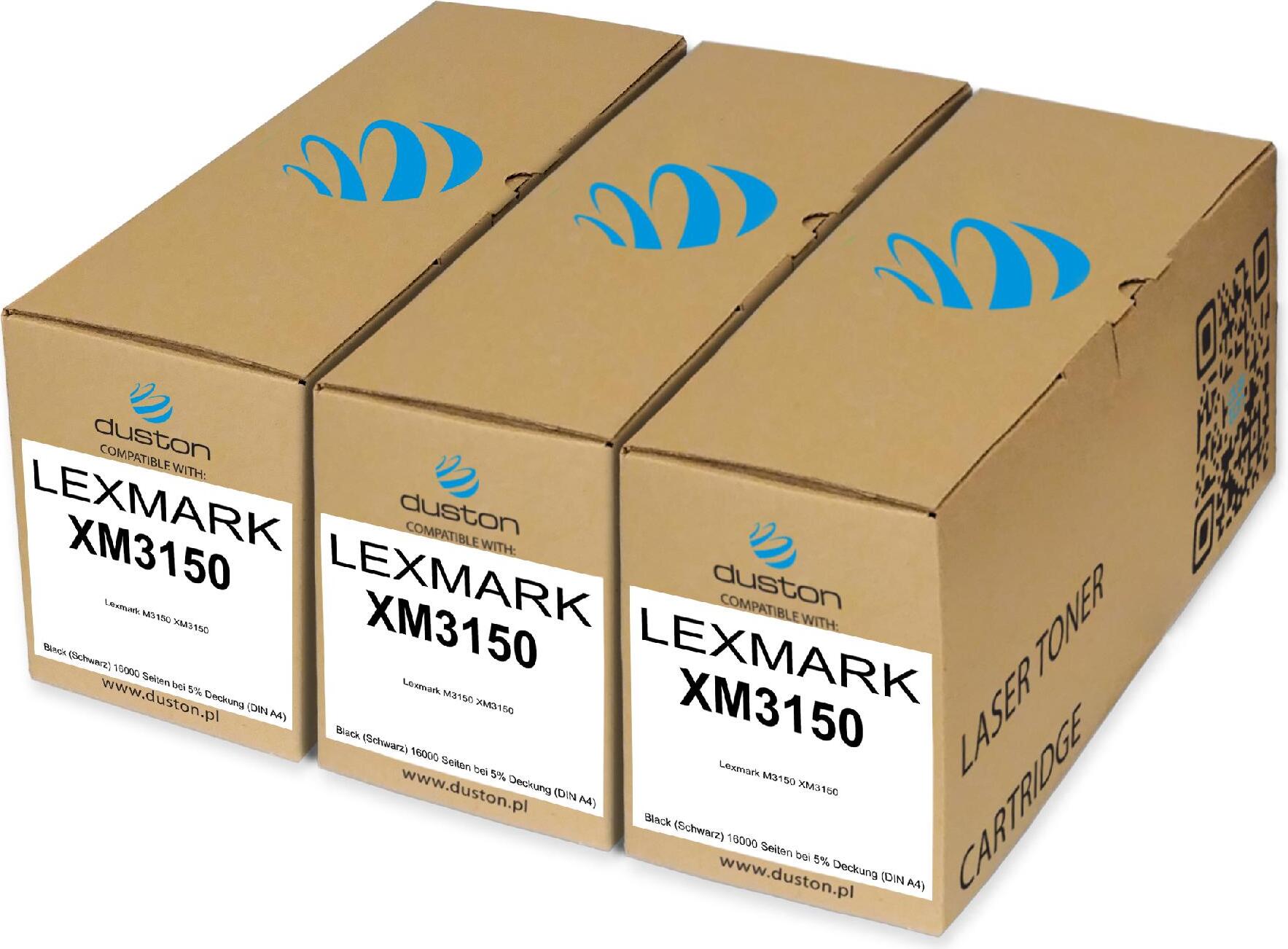3x XM3150, 24B6186 Toner Druckertoner Patrone Schwarz kompatibel mit Lexmark M3150 XM3150