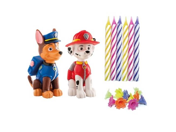 dekora Decoratieve Kaars Geurloos PVC-Paw Patrol Kit Met 10 Kaarsen Om Taarten Te Versieren Taartdecoratie