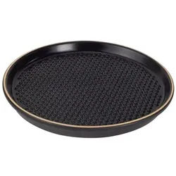 RÖMERTOPF BBQ Grill Plancha mit Grillnoppen feuerfester Ton rund, schwarz