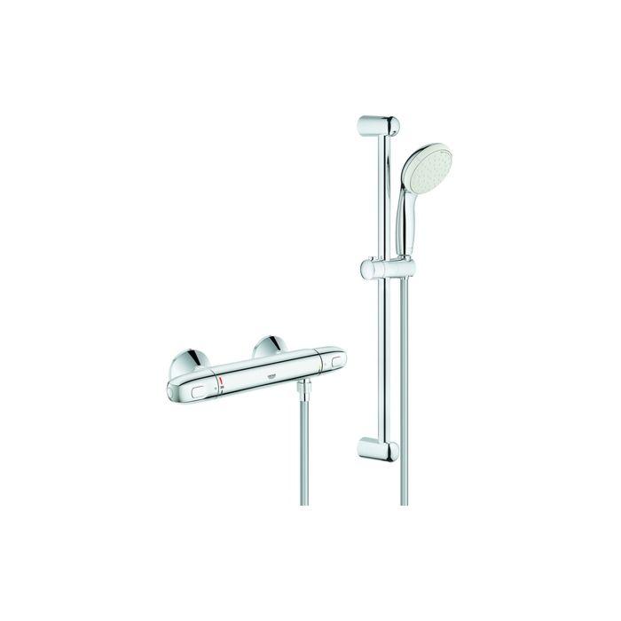 Grohe Grohtherm 1000 Brausethermostat 34151004 chrom, mit Brauseset 60cm