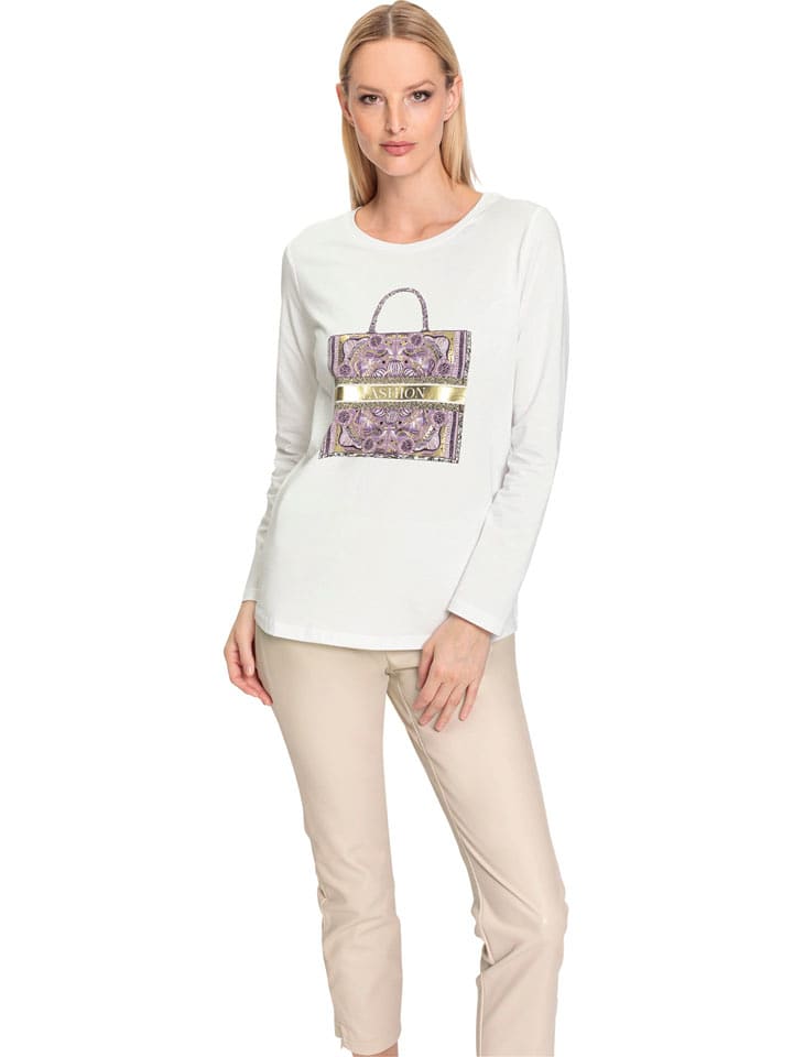 Heine Longsleeve in Weiß - 40
