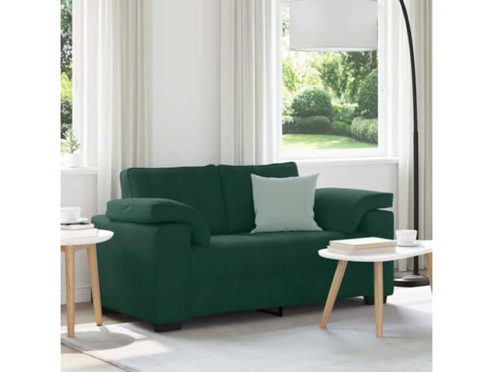 HEFZGDB Zweisitzer-Sofa Dunkelgrün 120 cm Samt Modernes Relaxsofa mit Samtstoff und Sperrholz-Armlehnen für Wohnzimmer Schlafzimmer Arbeitszimmer Komfortables Sitzmöbel