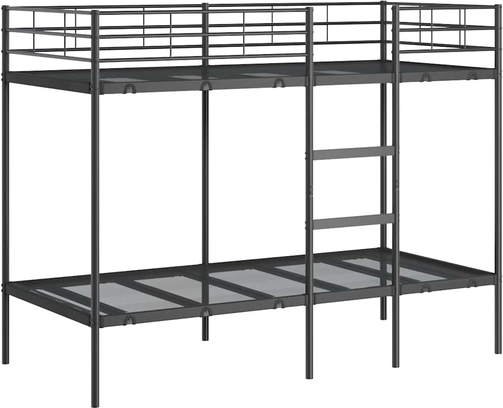Etagenbett ohne Matratze Schwarz 100x190 cm Stahl