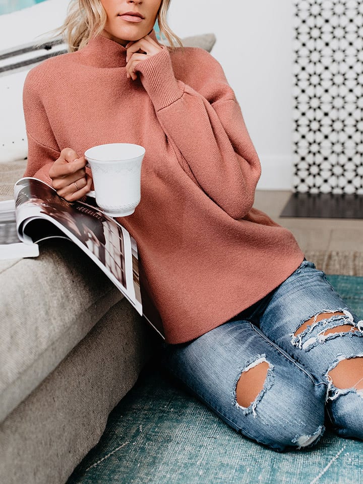 Milan Kiss Pullover in Lachs - M
