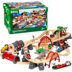 BRIO Eisenbahn-Set Straßen & Schienen Bahn Set Deluxe, mehrfarbig