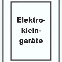 HB-Druck Elektrokleingeräte Mülltrennung Aufkleber mit Text A3 (297x420mm)