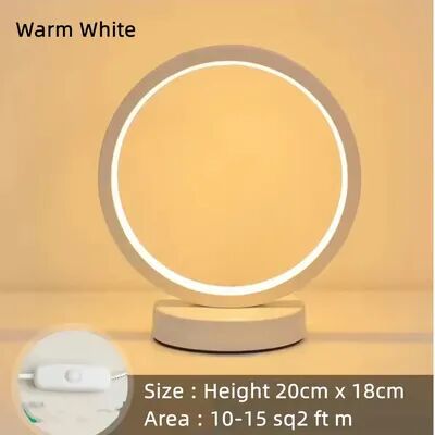 Universal Stock Modern LED Bedside Lamp Dimmable Ring Table Light For Bedroom, Living Room & Home Decor white