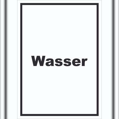 HB-Druck Wasser Schild mit Text Anschluss hochkant A4 Rückseite selbstklebend