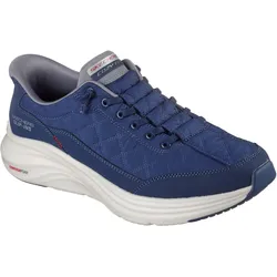 Slip-On Sneaker SKECHERS "CONTOUR FOAM", Herren, Gr. 47,5, navy, grau, Lederimitat, Textil, Schuhe, Slipper, Schnürschuh in veganer Verarbeitung, Cozy FitTM-Komfort