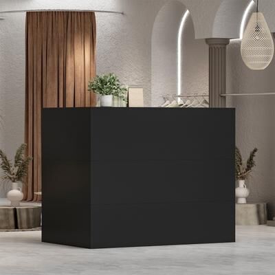 "Timechee 55.9""W 48.4""H L-Shape Wood Reception Desk Drawer With Lock"