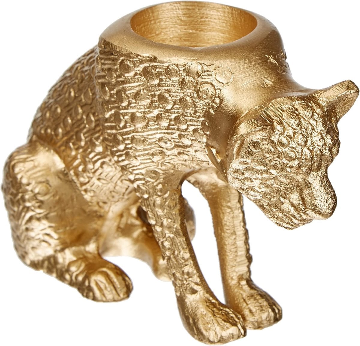 Gouden kaarsenstandaard voor een sfeervol diner