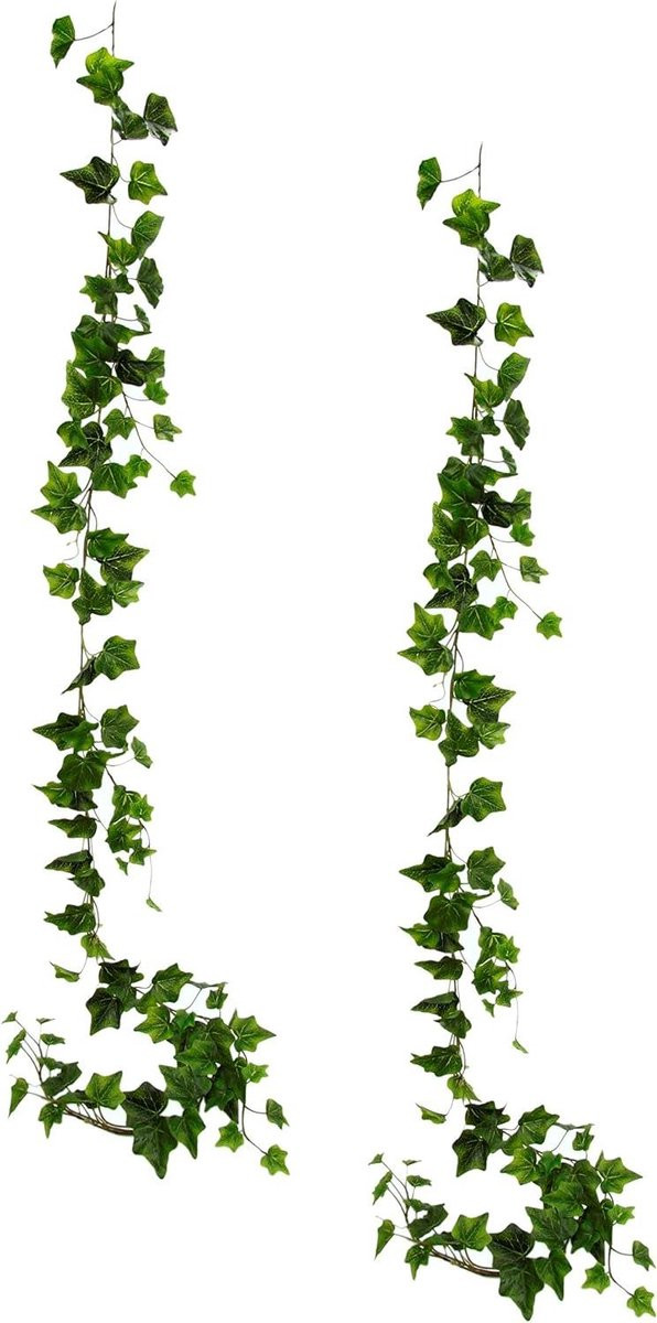 Set van 2 Kunstplant Efeurank Hangplanten - Groen - 170 cm