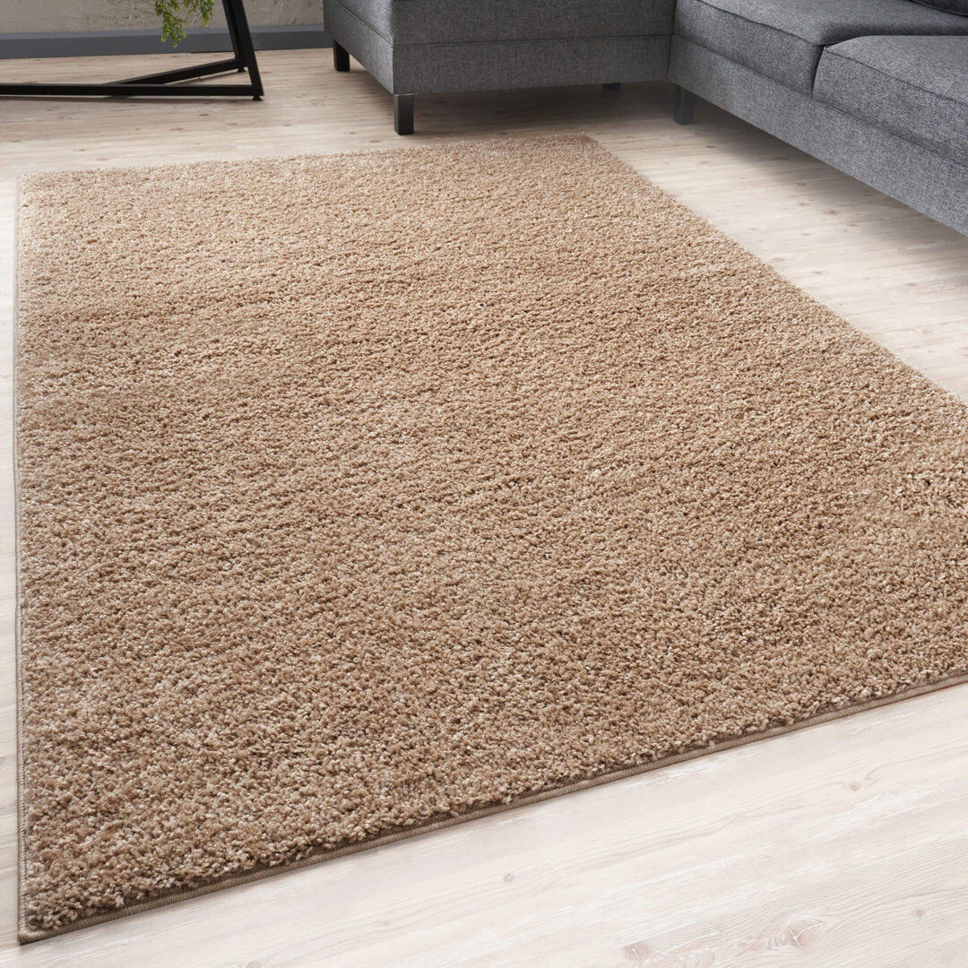 THE RUGS Myshaggy Collection Rugs Solid Design in Beige Beige Rectangle 180 x 270 cm