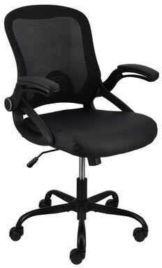 Elama Mid Back Adjustable Mesh and Fabric Office Chair in Black