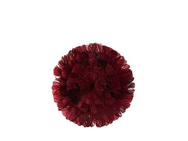 J-Line Schijf Deco Veren Bordeaux