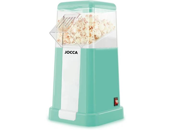 Jocca Popcornmaker – Vintage Retro Palomiter – 1200W – Zonder Olie – Compact & Gezond Snackapparaat – Turkoois