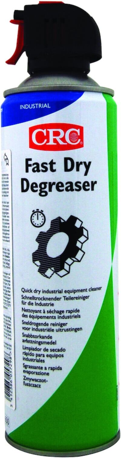 CRC Industries Universalreiniger FAST DRY DEGREASER aus Kunststoff und Metall für die schnelle und gründliche Reinigung von Fett, Öl oder Schmutz, Inhalt: 500 ml, Spraydose (1030077)