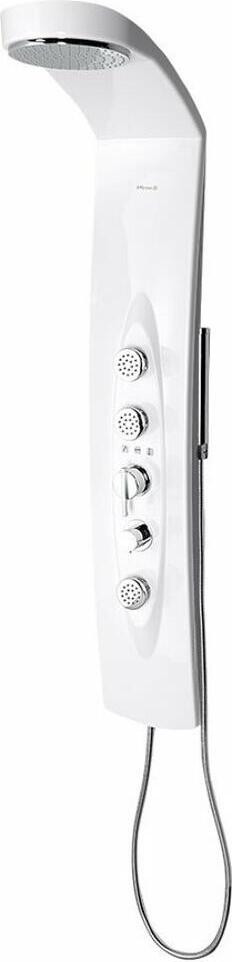 Polysan MOLA douchepaneel met thermostaatkraan, wit, 210 x 1300 mm