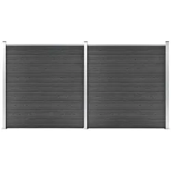 vidaXL Zaunelement Set WPC 353x186 cm Schwarz