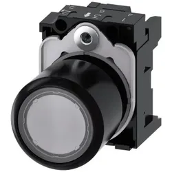 Siemens 3SU1201-0EB70-0AA0 Drucktaster, beleuchtet, 22mm, rund, Kunststoff, klar, Druckknopf 3SU12010EB700AA0