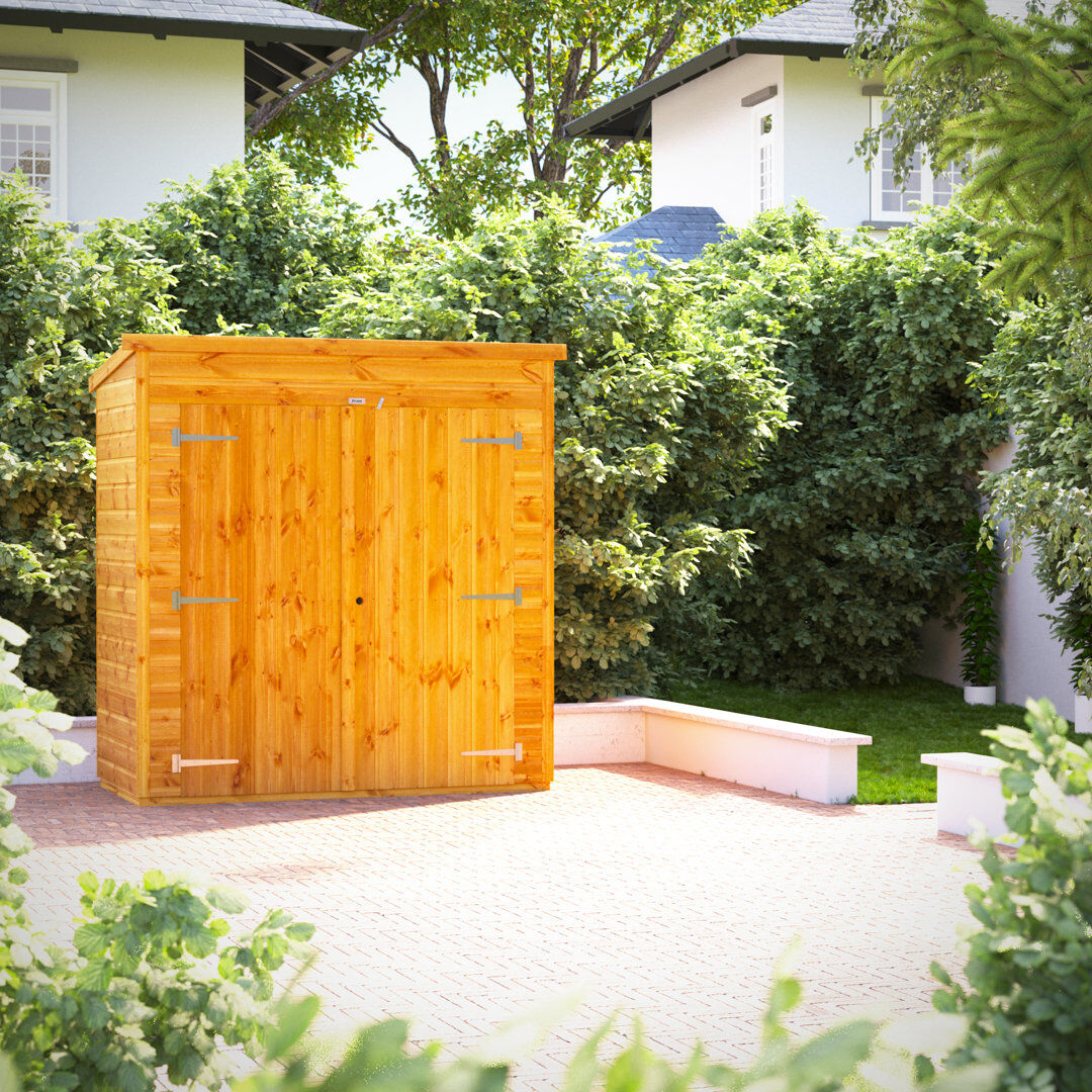 Powersheds 6 x 3ft Pent Timber Tongue & Groove Storage Shed Golden Brown 182.9cm W X 91.4cm D X 202.8cm H