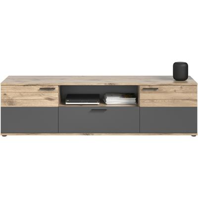 Lowboard HOME AFFAIRE "Riga", braun (nox oak nb, basalt grau nb), B:194cm H:53cm T:47cm, Sideboards, Lowboard, Breite 194 cm