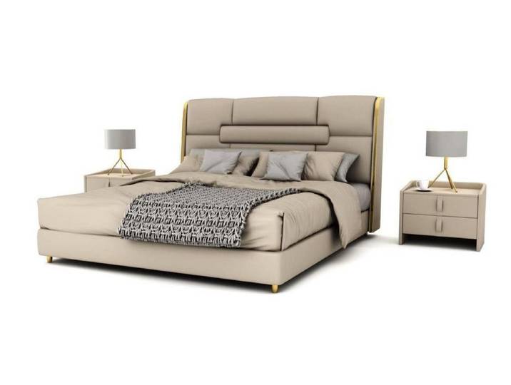 Xlmoebel Polsterbett Designer-Bettgestell aus Holz mit elegantem Design und Komfort (1-tlg., Bett), Hergestellt in Europa