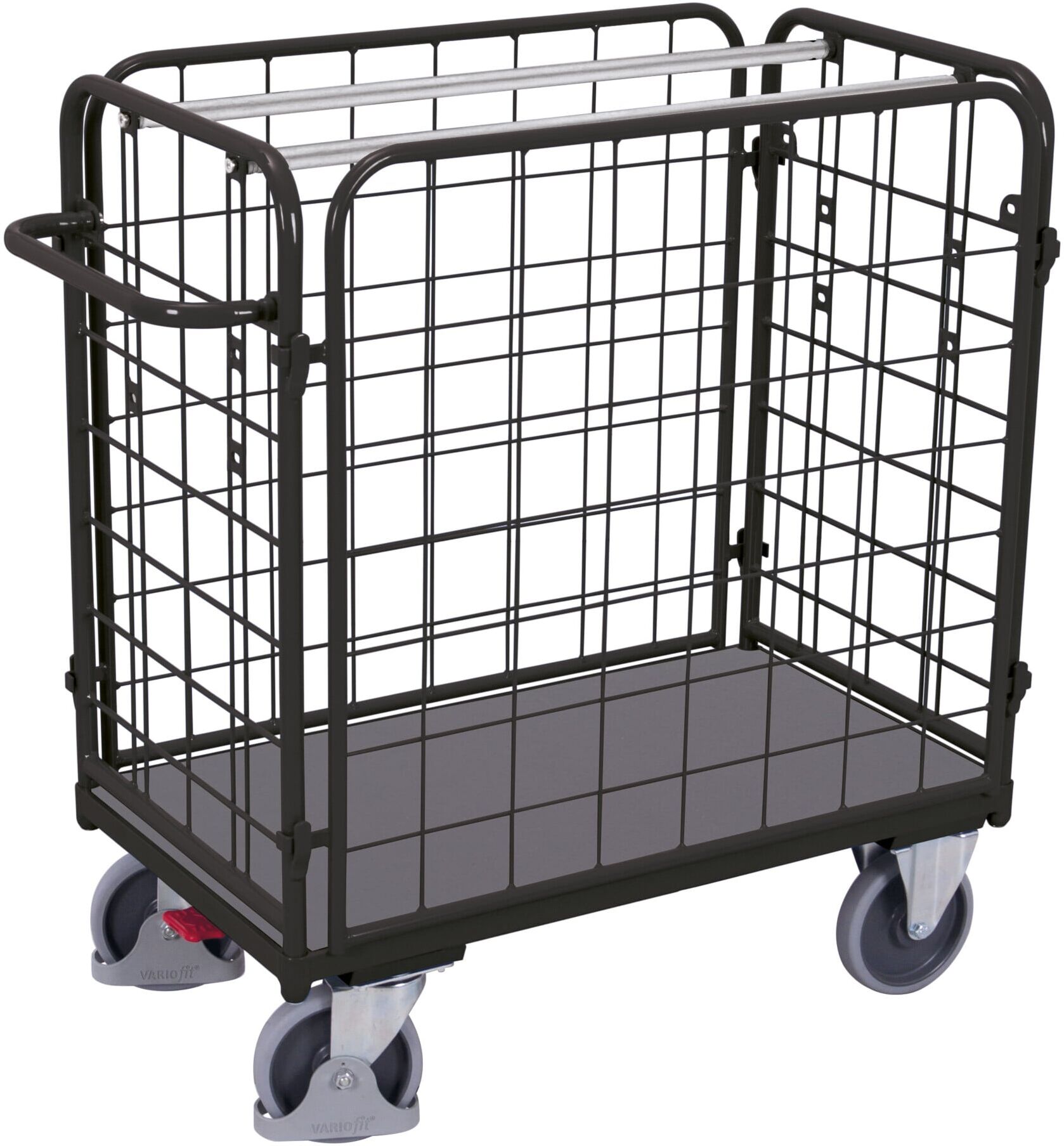 Variofit Paket-Vierwandwagen niedrig RAL 7016 (sw-600.420/AG)