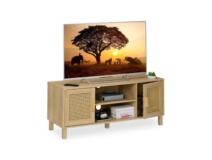 TV-Board RELAXDAYS 115 x 40 cm Hellbraun , braun (hellbraun), B:115cm H:48cm T:40cm, Kunststoff, MDF, Spanplatte, Sideboards, TV-Board