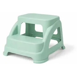 Mojawo Zweistufiger Tritthocker Trittstufe Hocker Kunststoff Grün rutschfest