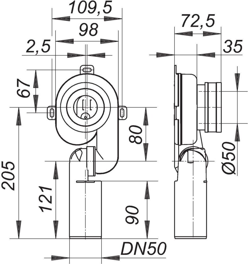 Dallmer Urinal-Absaug-Siphon HL 430, DN 50